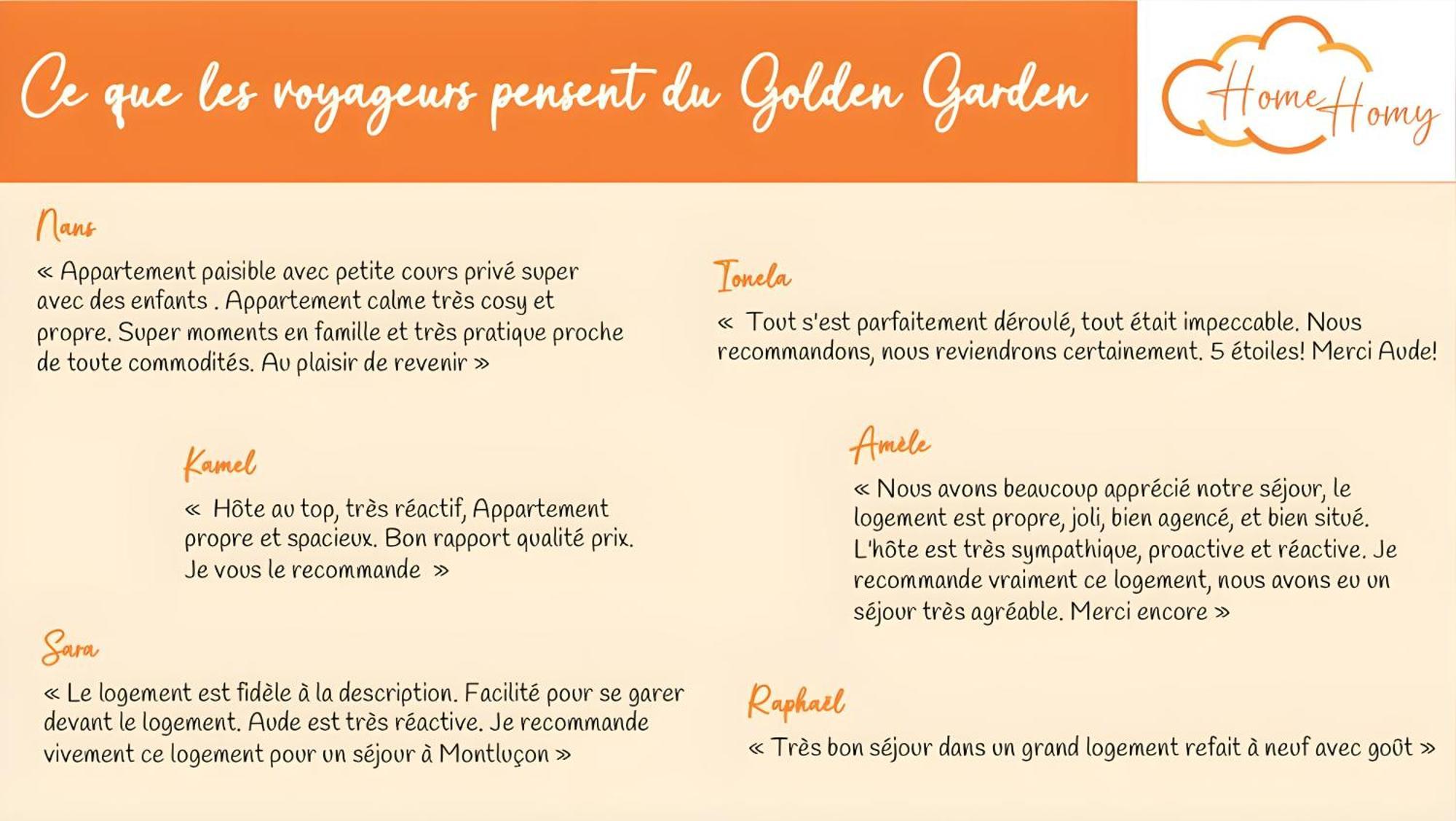 Le Golden Garden - Home Homy Montluçon Zewnętrze zdjęcie